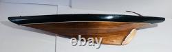 Vintage Wooden 1895 Cup Racer 36 Pond Yacht Model Sailboat Hull Only