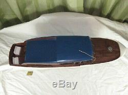 Vintage Wooden Chris Craft Cruiser Model Toy RC Boat Classic For Restoration