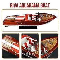 Vintage Wooden Handmade Ship Model 116 Red Riva Aquarama Speed Boat Italian 21