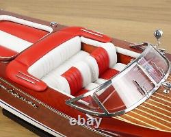 Vintage Wooden Handmade Ship Model 116 Red Riva Aquarama Speed Boat Italian 21