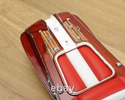 Vintage Wooden Handmade Ship Model 116 Red Riva Aquarama Speed Boat Italian 21