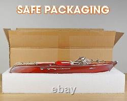 Vintage Wooden Handmade Ship Model 116 Red Riva Aquarama Speed Boat Italian 21