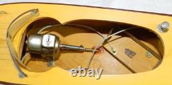Vintage Wooden Model Boat in box Battery operated Made in Japan