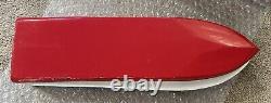 Vintage Wooden Model Boat with Electric Famous Motor Untested
