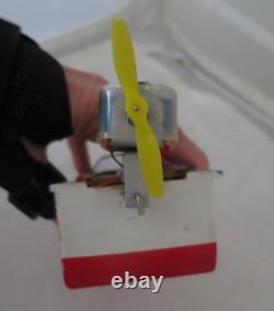 Vintage Wooden Model Motor Boat With Motor Untested Made In Japan