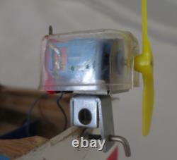 Vintage Wooden Model Motor Boat With Motor Untested Made In Japan