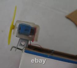 Vintage Wooden Model Motor Boat With Motor Untested Made In Japan