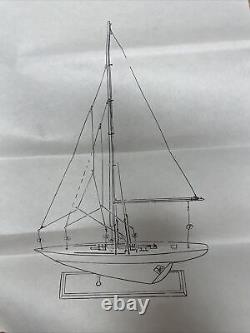 Vintage Wooden Model Sailboat Pond Boat New