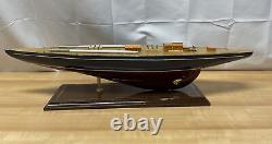 Vintage Wooden Model Sailboat Pond Boat New