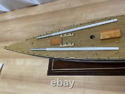 Vintage Wooden Model Sailboat Pond Boat New