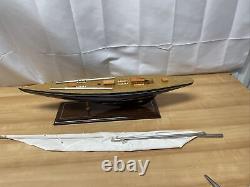 Vintage Wooden Model Sailboat Pond Boat New