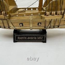 Vintage Wooden Sailboat SANTA MARIA 1492 Ship Model Wood Sailing Boat Large