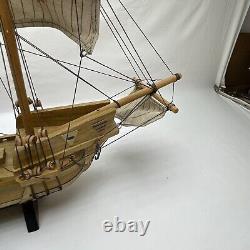 Vintage Wooden Sailboat SANTA MARIA 1492 Ship Model Wood Sailing Boat Large