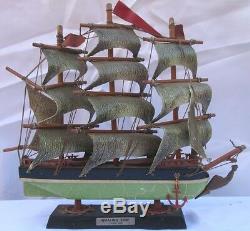 Vintage Wooden Sailing Whaling Ship Clipper 1846 Boat Model Wood (sh1125)