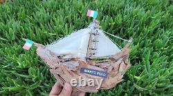Vintage driftwood boat, wood sailing ship, sailor decor, WOODEN BOAT MODEL