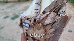 Vintage driftwood boat, wood sailing ship, sailor decor, WOODEN BOAT MODEL