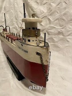 Vintage hand-made Great Lakes model pond boat Frank Seither ore ship