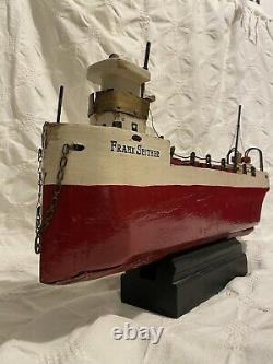 Vintage hand-made Great Lakes model pond boat Frank Seither ore ship