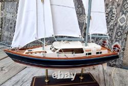 Vintage handmade collectible sailing yacht model. Rare sailing boat, ship