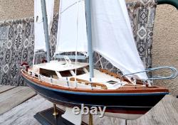 Vintage handmade collectible sailing yacht model. Rare sailing boat, ship