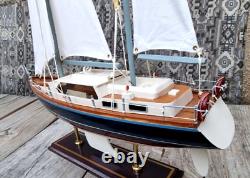 Vintage handmade collectible sailing yacht model. Rare sailing boat, ship