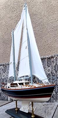 Vintage handmade collectible sailing yacht model. Rare sailing boat, ship