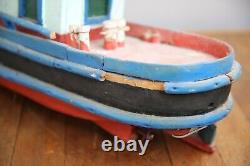 Vintage model boat Wood Ship folk art fishing Lobster yacht 32 antique old