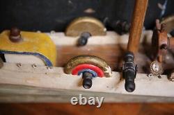 Vintage model boat wood ship Folk Art Pirate Ship canons 58 Parts Repair old