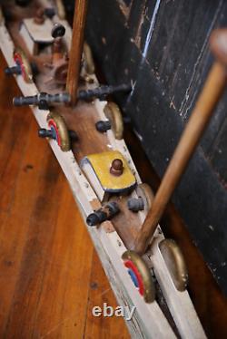 Vintage model boat wood ship Folk Art Pirate Ship canons 58 Parts Repair old