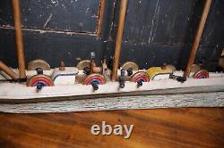 Vintage model boat wood ship Folk Art Pirate Ship canons 58 Parts Repair old