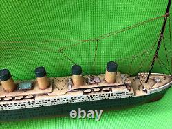 Vintagw Handmade Wooden Titanic Boat Model