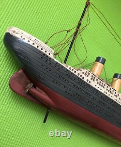 Vintagw Handmade Wooden Titanic Boat Model