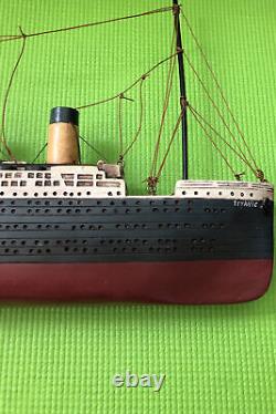 Vintagw Handmade Wooden Titanic Boat Model