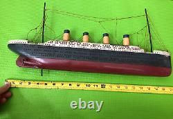 Vintagw Handmade Wooden Titanic Boat Model
