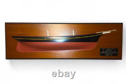 Vtg 30 Half Hull Ship Large Boat Solid Wooden Model TABOR Boy USS Constitution