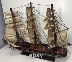 Vtg 32 Fragata Espanola Ano 1780 Spanish Naval War Ship Sail Boat Model Wood