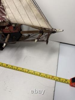 Vtg 32 Fragata Espanola Ano 1780 Spanish Naval War Ship Sail Boat Model Wood