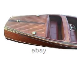 Vtg 60s Woody BoatModelMahoganyChris Craft Hacker Classic Style Runabout18