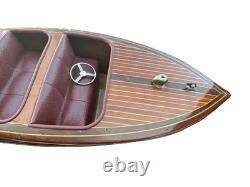 Vtg 60s Woody BoatModelMahoganyChris Craft Hacker Classic Style Runabout18