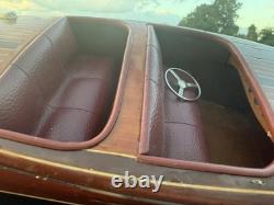 Vtg 60s Woody BoatModelMahoganyChris Craft Hacker Classic Style Runabout18