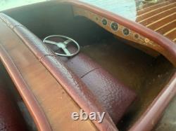 Vtg 60s Woody BoatModelMahoganyChris Craft Hacker Classic Style Runabout18