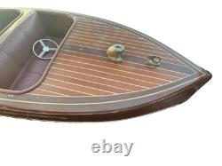 Vtg 60s Woody BoatModelMahoganyChris Craft Hacker Classic Style Runabout18
