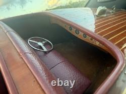 Vtg 60s Woody BoatModelMahoganyChris Craft Hacker Classic Style Runabout18