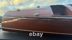 Vtg 60s Woody BoatModelMahoganyChris Craft Hacker Classic Style Runabout18