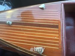 Vtg 60s Woody BoatModelMahoganyChris Craft Hacker Classic Style Runabout18