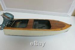 Vtg Evinrude Big Twin Outboard Toy Boat Motor K & O on 15 Model Wood Boat
