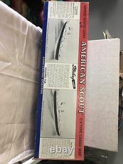 Vtg. Sterling Models American Scout C-2 Type Cargo Ship Wood Model Kit