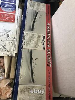 Vtg. Sterling Models American Scout C-2 Type Cargo Ship Wood Model Kit