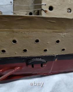 Vtg WWII USS New Orleans Cruiser FOLK ART Toy WOOD BOAT Handmade Model Warship