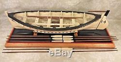 Vtg Wood Model of Titanic Life Boat #14 on Stand Oars, Mast, Sails, Supplies